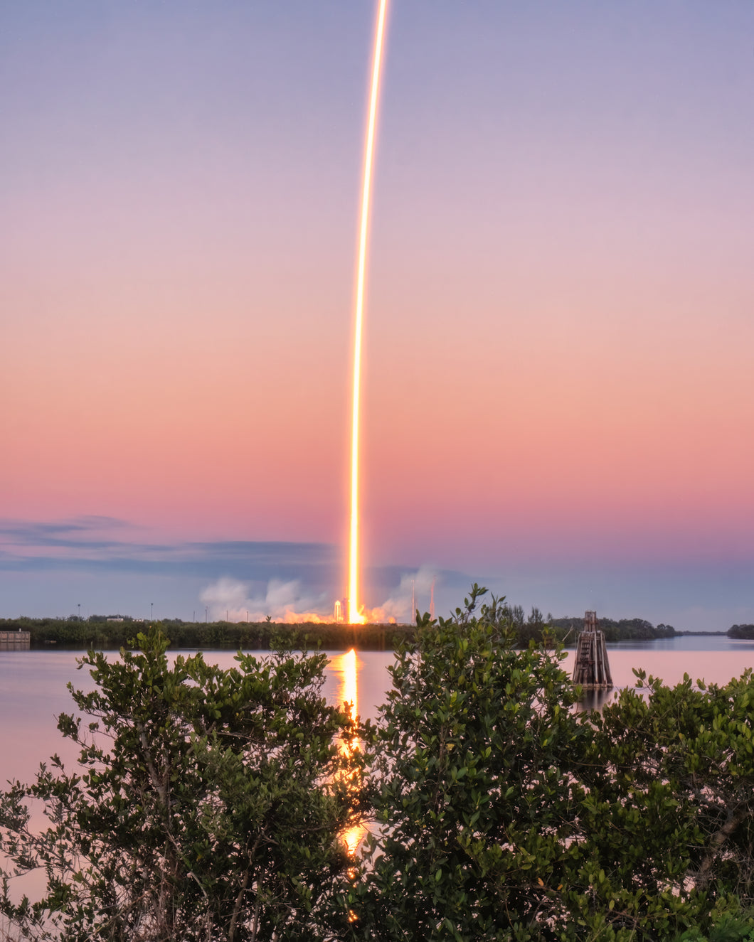 Falcon 9 rising through a sunset: OneWeb 15 Mission